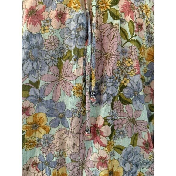 Sweetwater Wrightsville Beach Floral Peasant Blouse Women’s Sz M Boho Lace Trim - Picture 7 of 13